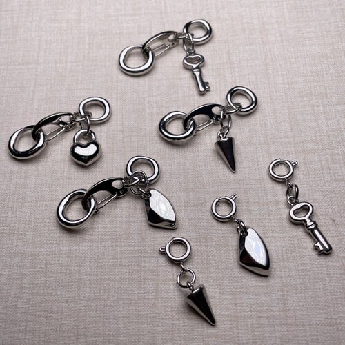 钛钢精雕不褪色龙虾扣头链条