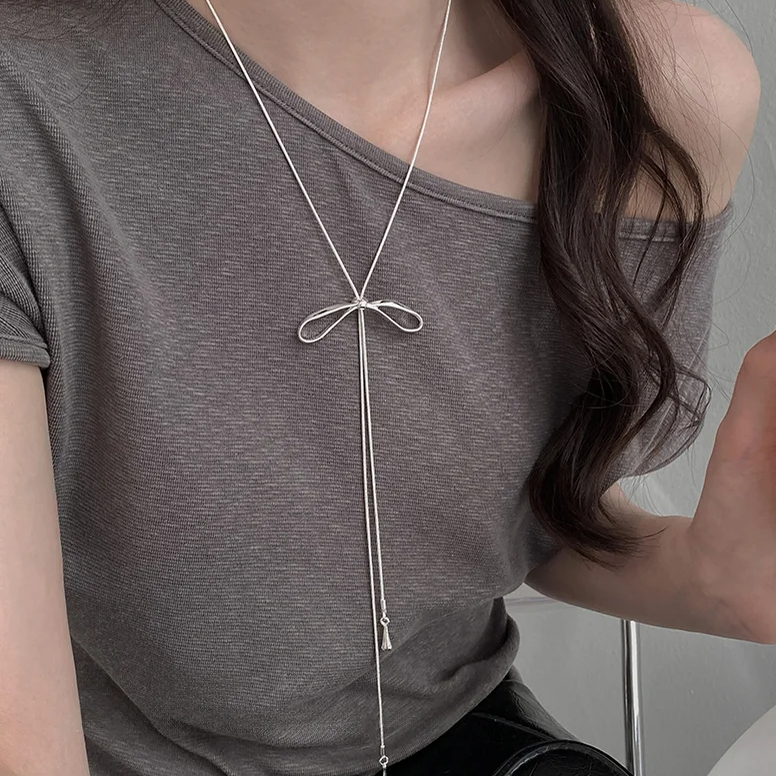 从爱之名蝴蝶结抽拉项链女