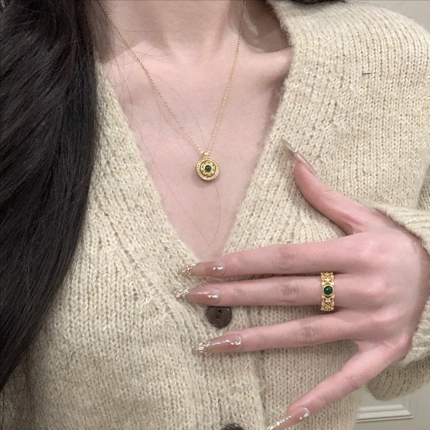 时来运转八宝罗盘旋转项链