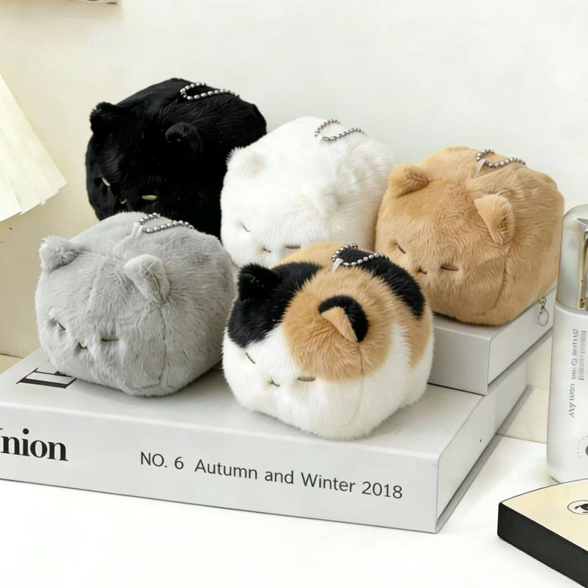 小红书同款软萌咪制霉豆腐挂件猫咪毛绒玩具创意可爱卡通小挂件