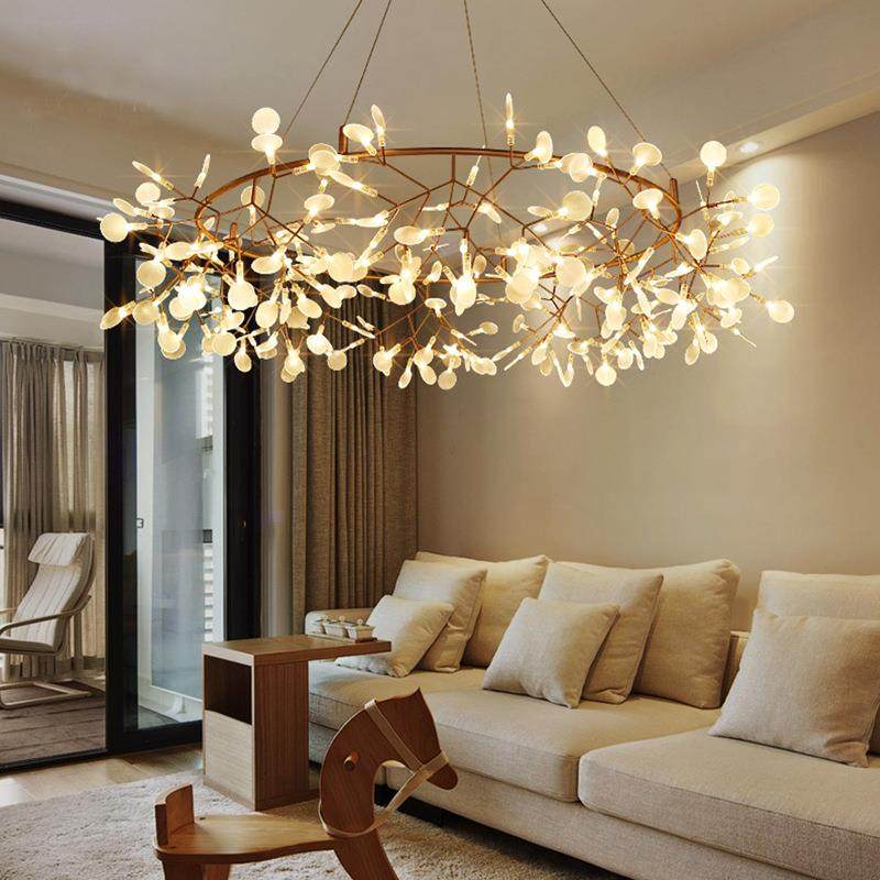 客厅吊灯具创意萤火虫卧室欧式餐厅树杈个性现代简约北欧树枝吊灯