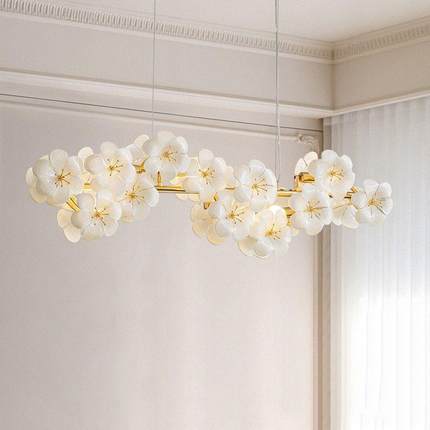 餐厅吊灯款法式轻奢创意个性艺术吧台一字长条水晶