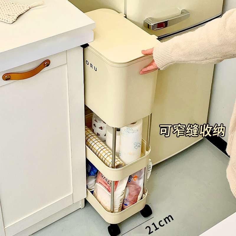 厨房垃圾桶高款可移动大号容量带盖分类日式免弯腰置物架推车