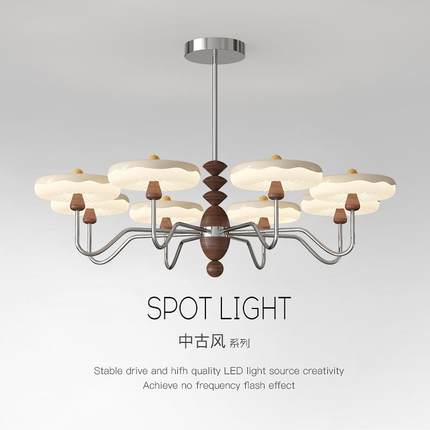 中古风创意甜甜圈吊灯客厅主灯法式复古餐厅书房卧室感灯中山