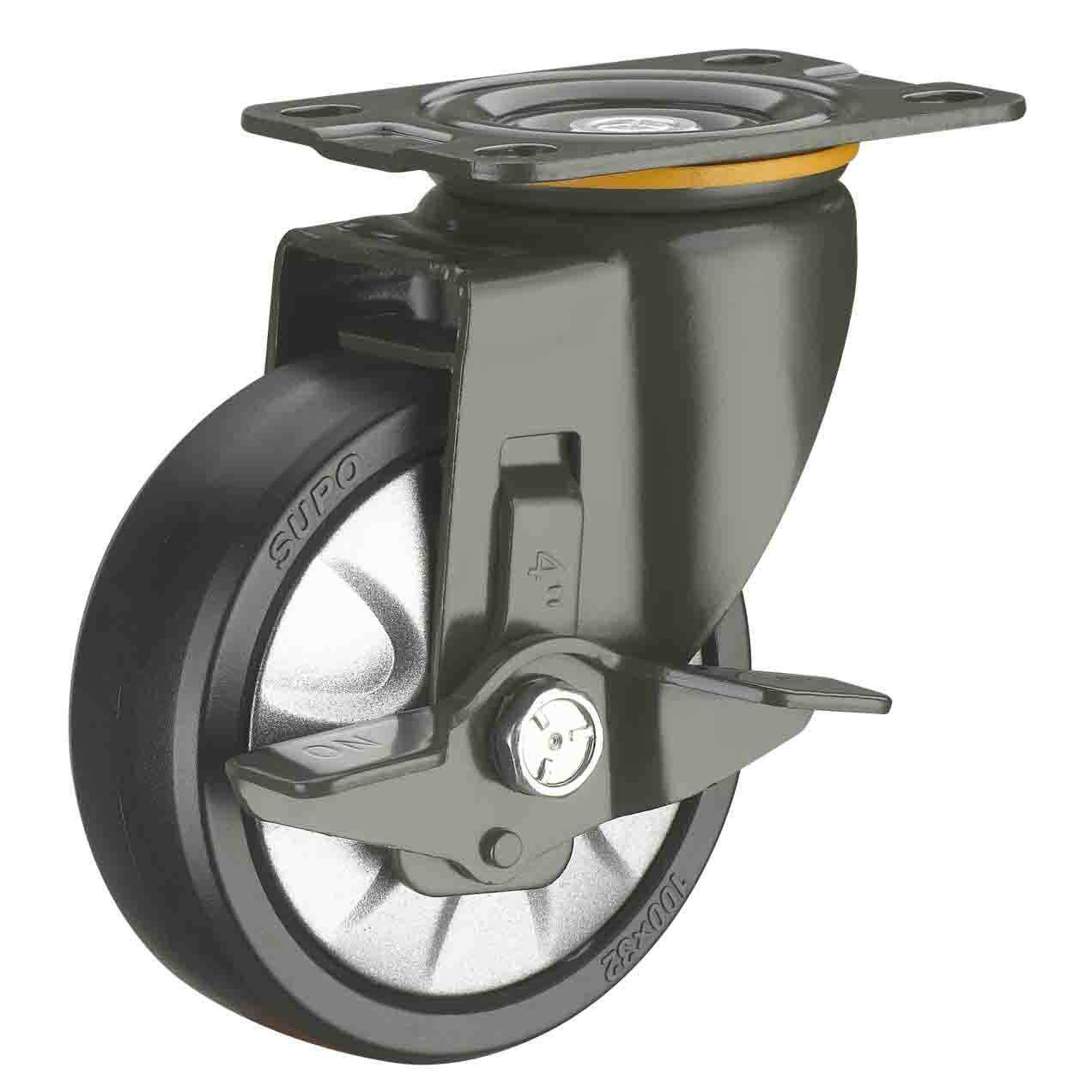 SUPO 向荣动力 6寸 带边刹车 PA 尼龙 万向 脚轮J03S-01C-150-662