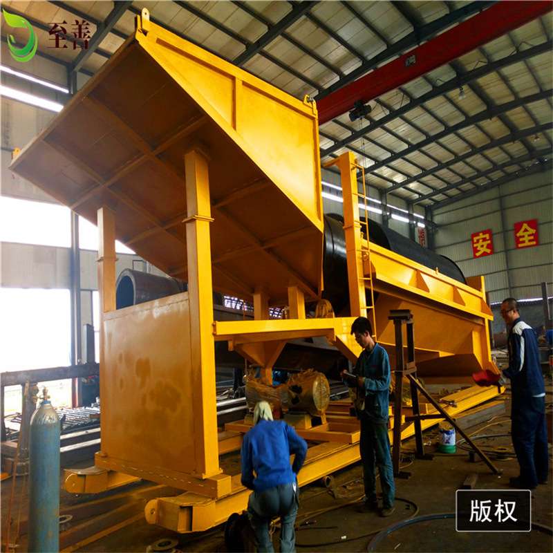 移动淘金车砂金设备生产线 小型选矿设备陆地选金机械 滚筒筛淘金