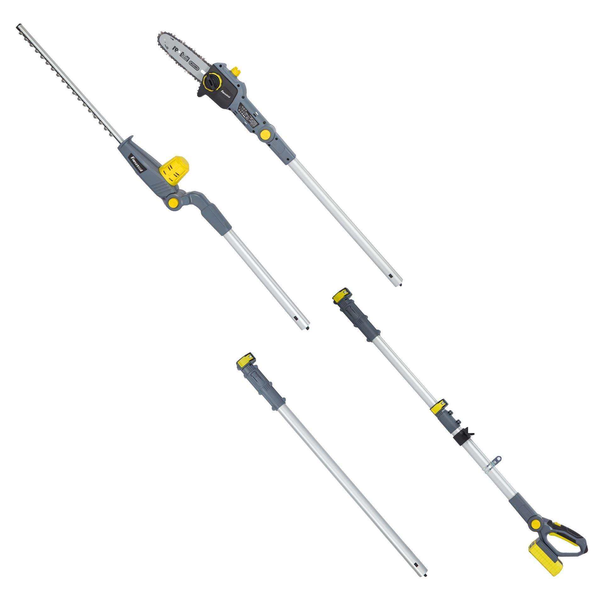 20V锂电充电式加长伸缩杆修枝剪电链锯果树园林伐木锯子高空剪