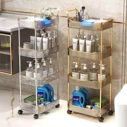 卫生间置物架落地小推车浴室架子厕所洗手间夹缝多层洗漱台收纳车