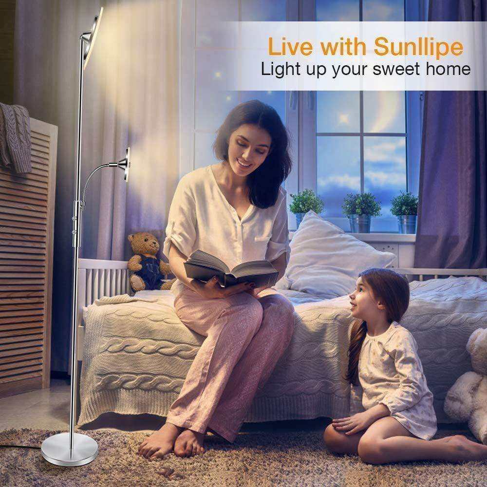 LED子母落地灯，20W+5W节能，可调光，3000K暖白天幕落地灯，
