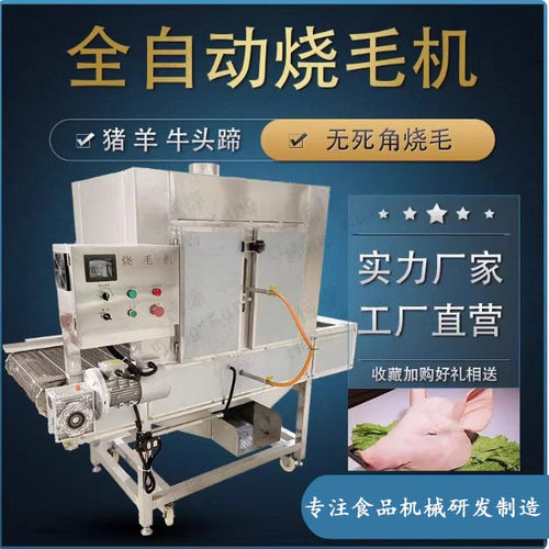 家禽全自动猪蹄连续式烧毛机