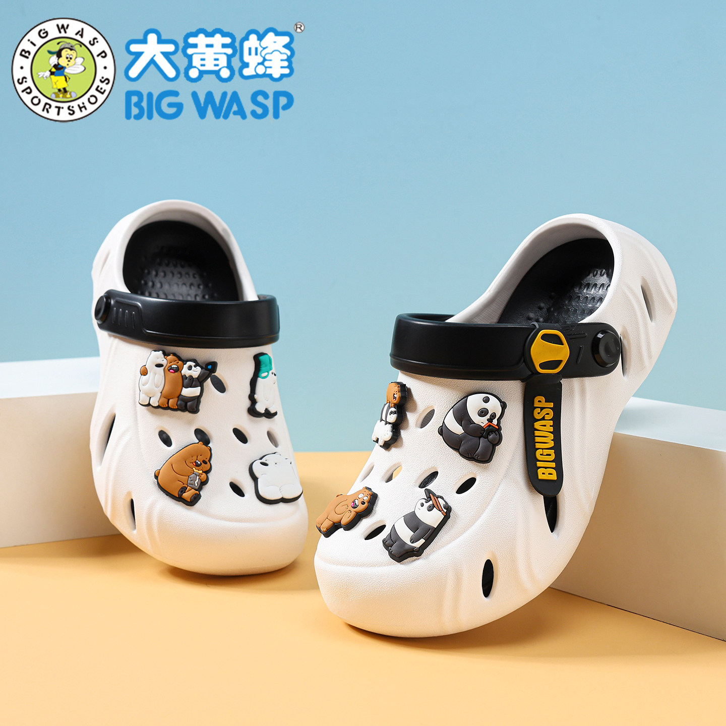 大黄蜂儿童洞洞鞋男童小孩新款外穿防滑卡通拖鞋中大童户外沙滩鞋
