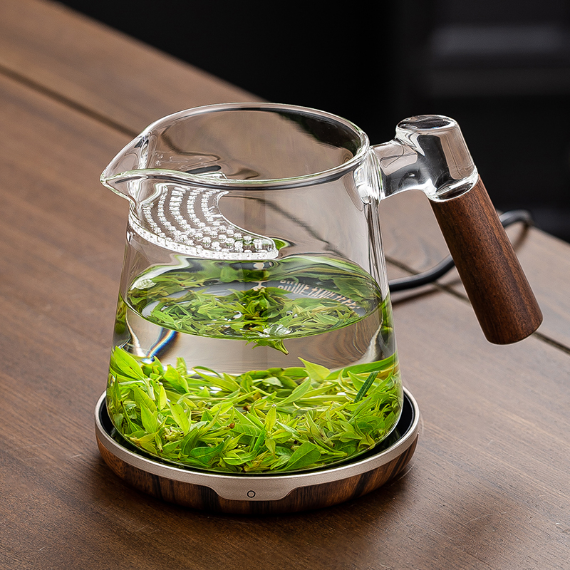 耐热加厚玻璃公道杯茶滤网一体泡茶月牙杯过滤茶杯茶水分离泡茶器