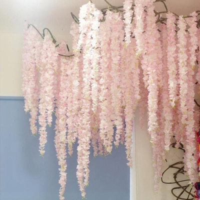 100CM artificial Cherry blossom vine silk flowers Sakura for