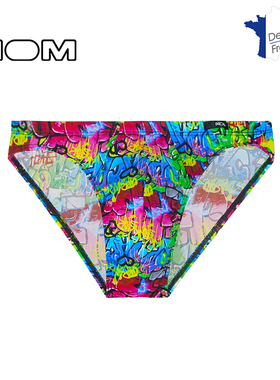 法国HOM新款涂鸦限量版男士三角内裤无痕冰丝高叉性感三角裤礼物