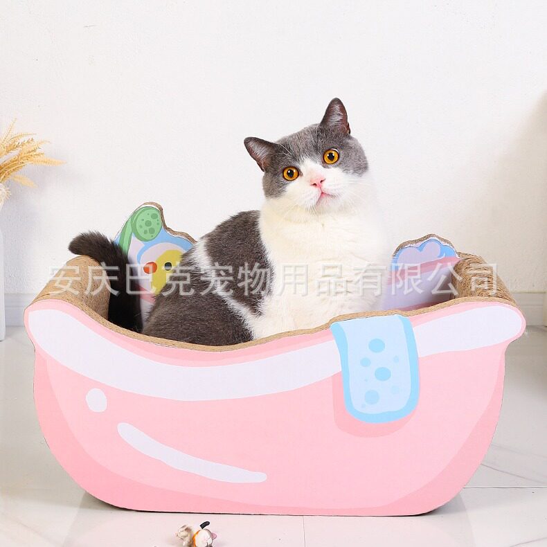 猫抓板猫窝一体磨爪瓦楞纸不掉屑猫爪板大号玩具浴缸用品宠物猫