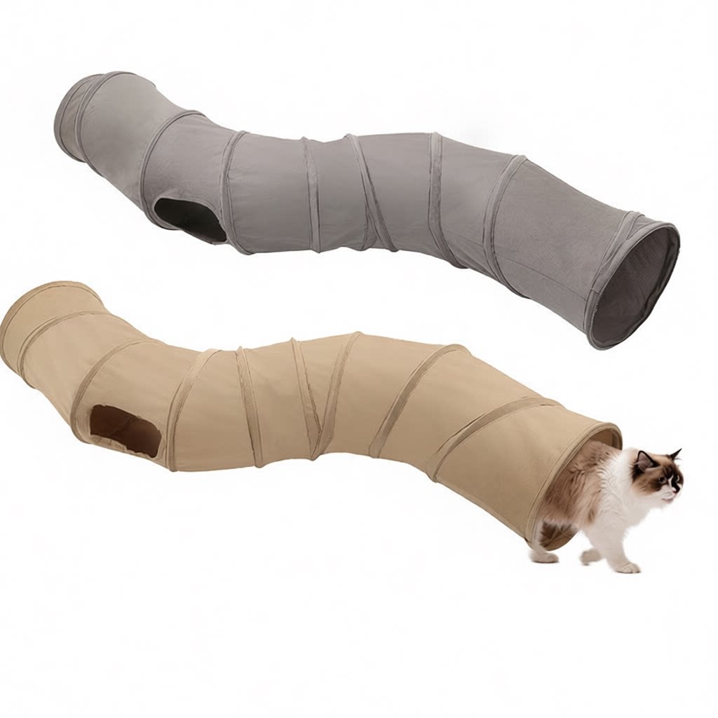 新款S通猫隧道玩具可折叠通道猫咪钻桶自嗨宠物玩具