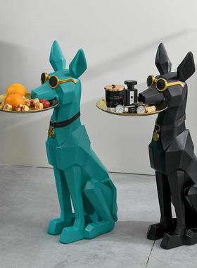 创意客厅大型落地狗摆件软装轻奢乔迁新居礼品北欧家居装饰品