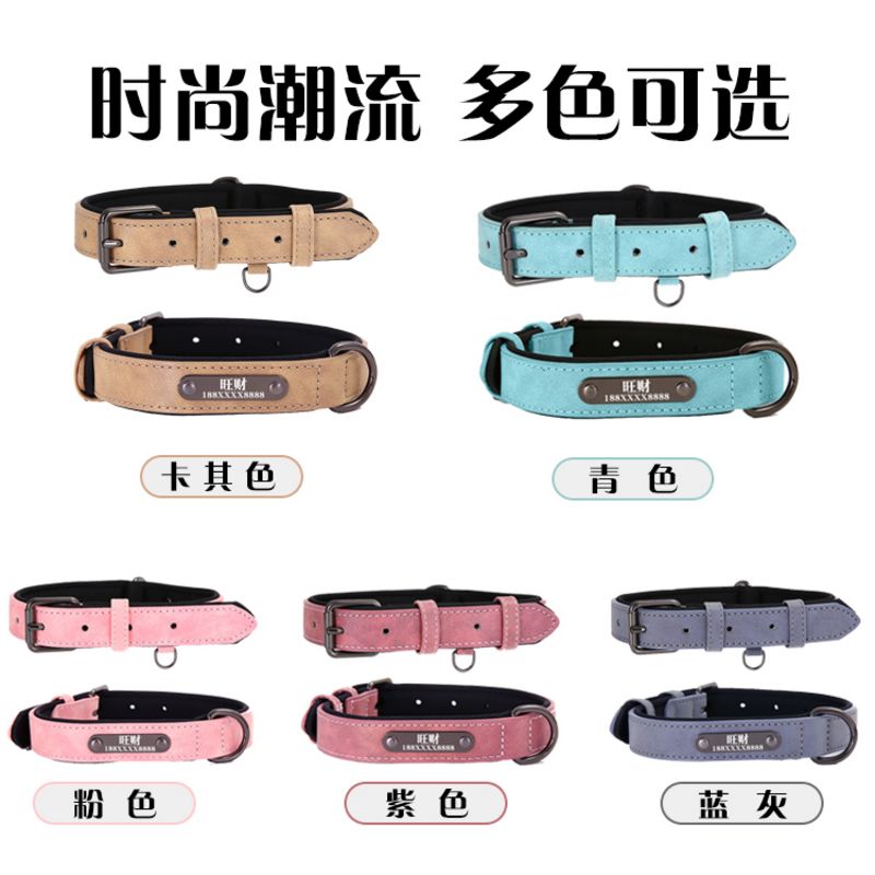 反光狗狗项圈绳子刻字猫牌脖圈小型犬中型犬宠物猫咪狗牌定制防丢