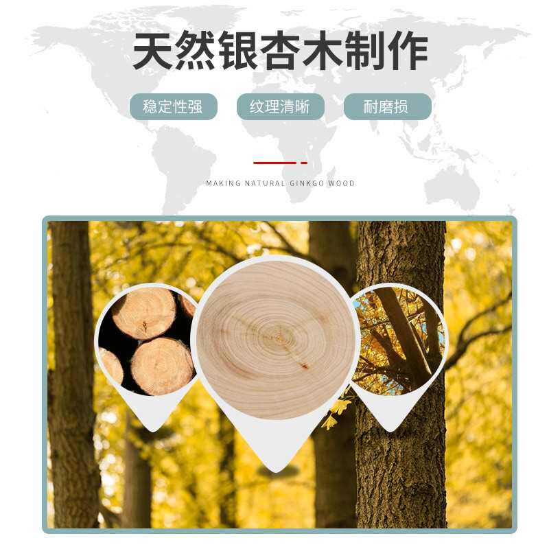 正宗泰兴白果树切菜砧板板刀板加厚实木家用抗菌防霉圆形菜墩