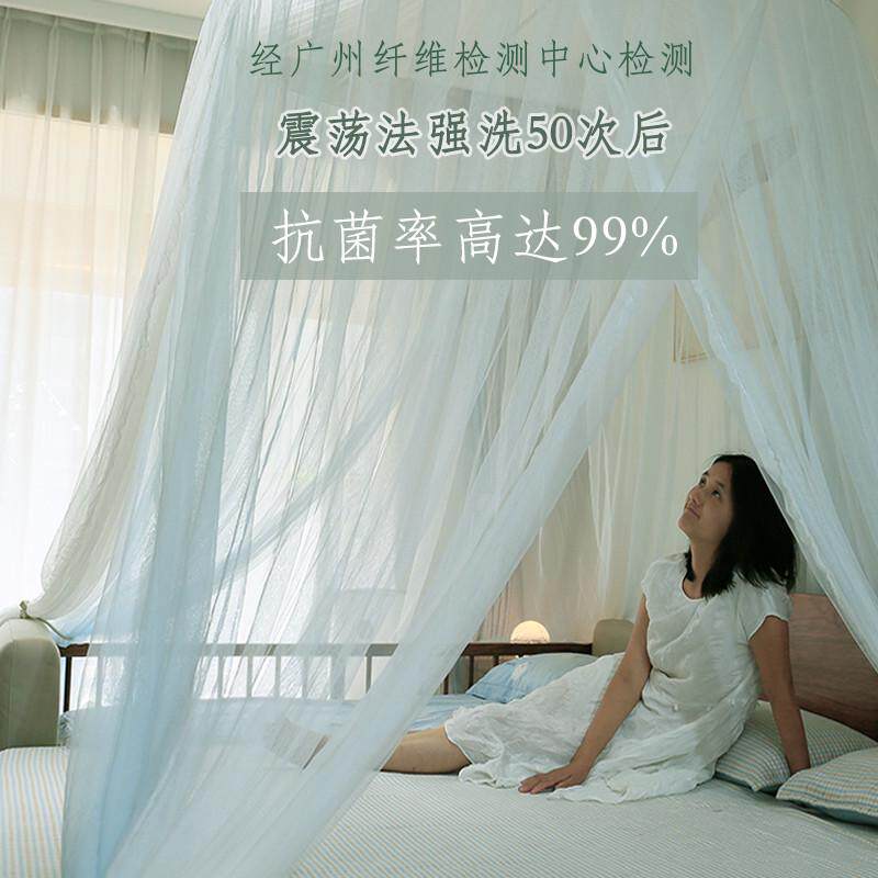抗菌蚊帐圆顶吊顶吊挂式加大加宽拼接床家用公主风落地欧式加厚密
