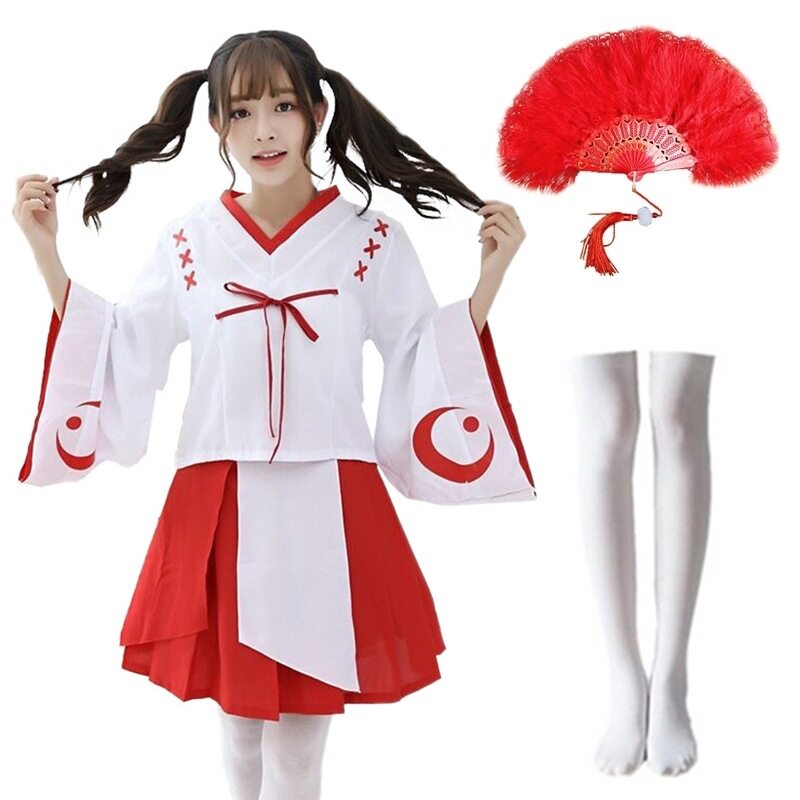 外贸出口日本女仆动漫和服桔梗连衣裙成人女装cosplay极乐净土