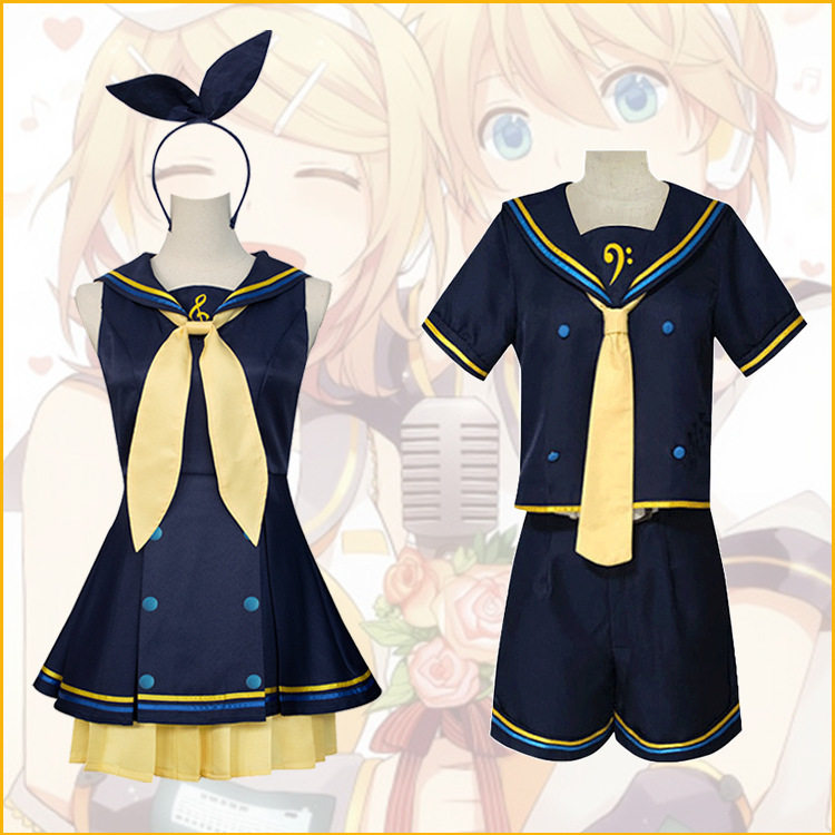 镜音双子cos服虚拟偶像镜音铃水手服动漫cosplay服装万圣节现货