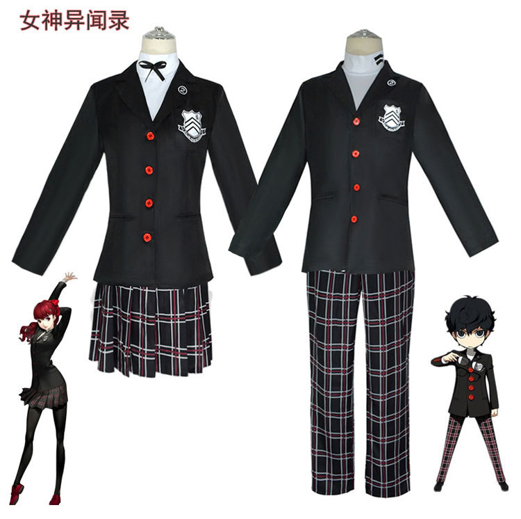 女神异闻录5 芳泽霞雨宫莲cos明智吾郎校园制服二次元cosplay服装