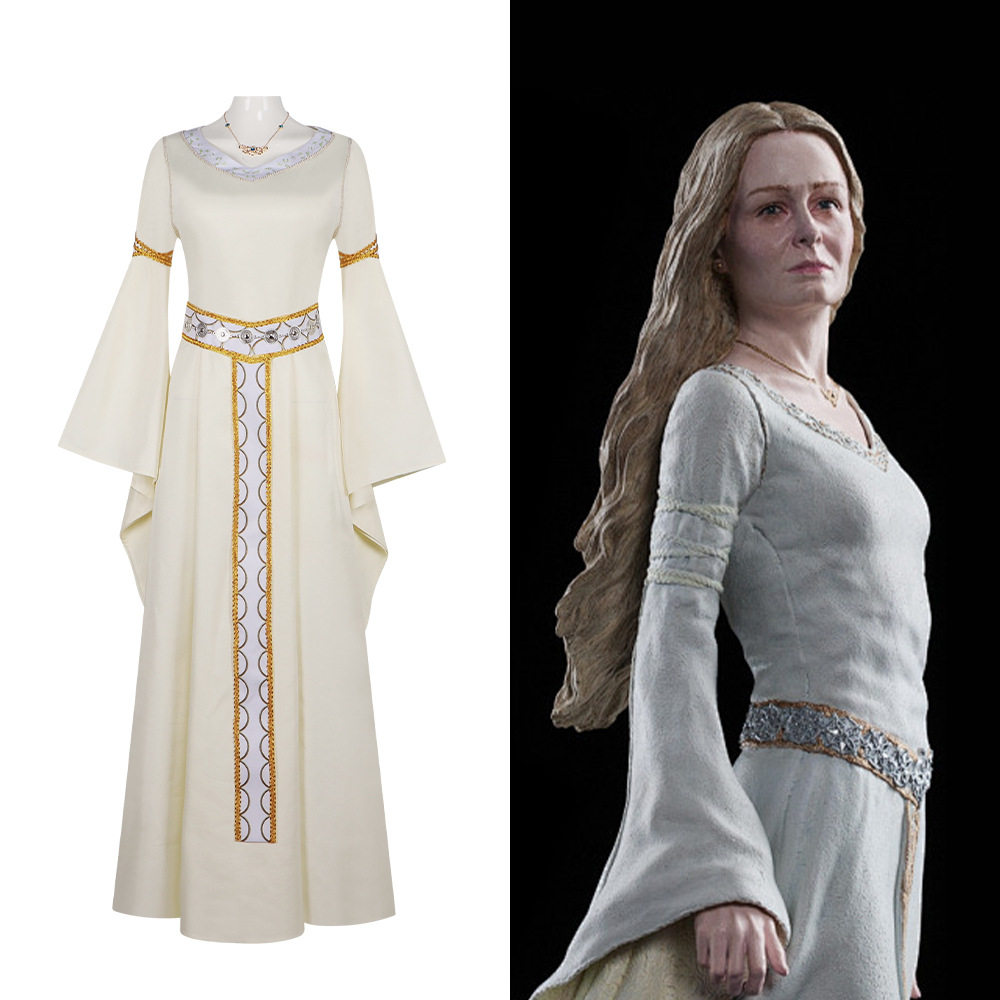 指环王cos服双塔奇兵 伊欧玟中世纪长袍连衣裙cosplay舞台扮演服