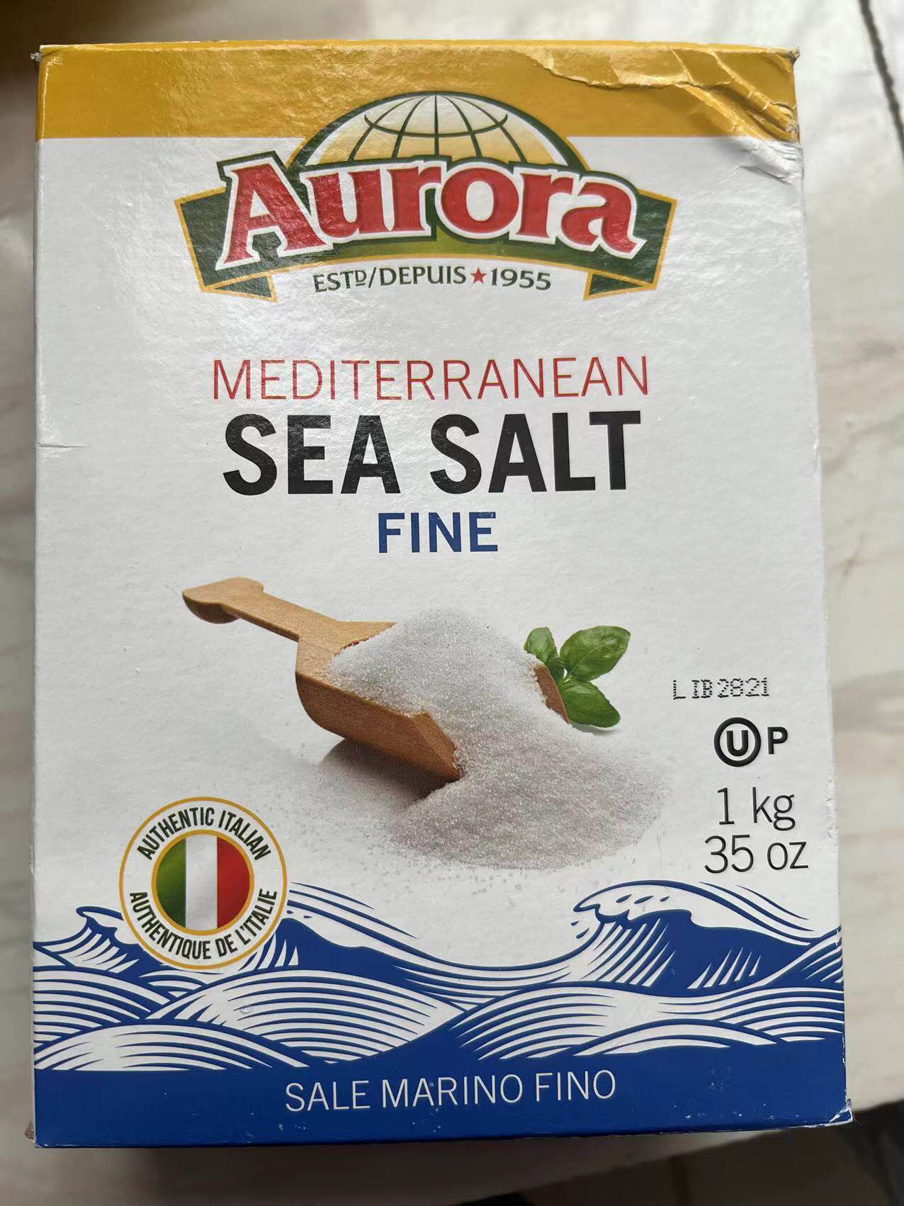 加拿大原装进口AURORA SEA SALT海盐1Kg盒装细盐食用盐调味品