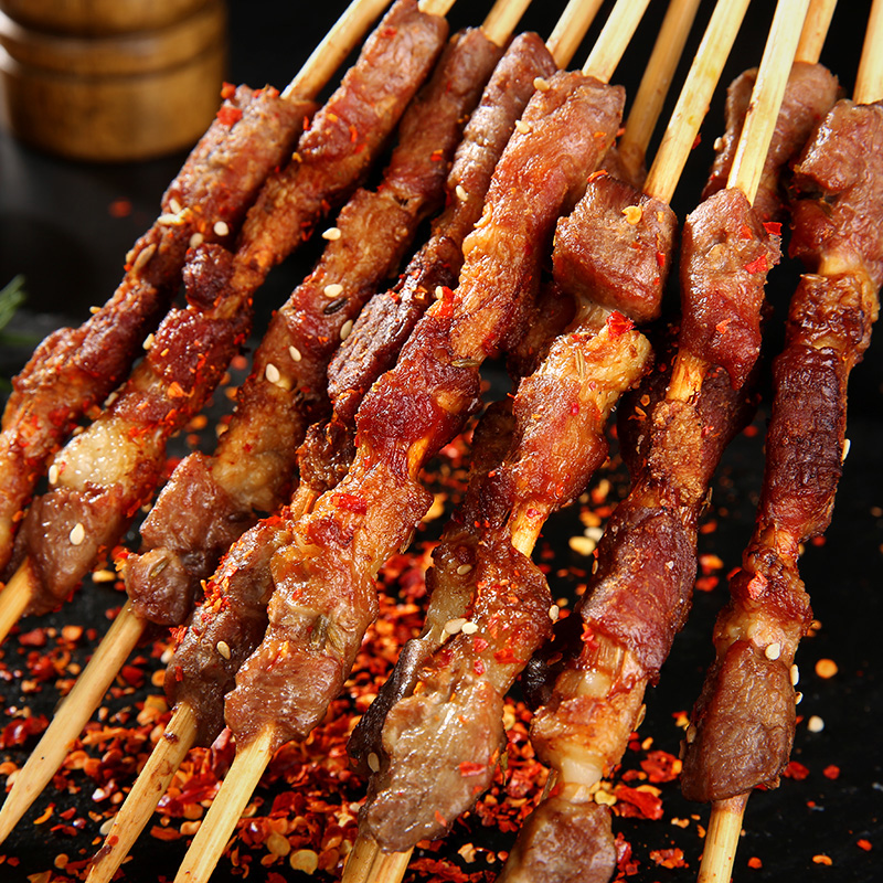 新西兰羊肉串烤串 澳洲牛肉串 冷冻半成品25g*20支 500g/袋*3