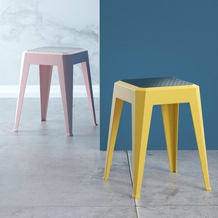 速发塑料凳备加厚家居成人餐椅客子茶几方凳可重叠收纳厅用凳防滑