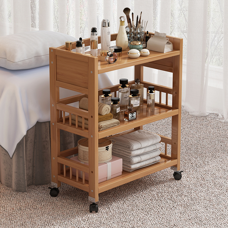 速发移动边几院小推车髲木多层工推置物架理实店多功能手具车