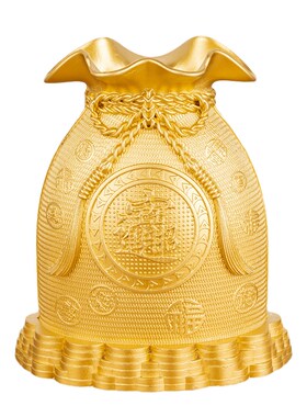 速发纯铜存钱罐摆件黄铜钱袋福袋储蓄罐聚宝盆家居客厅装饰