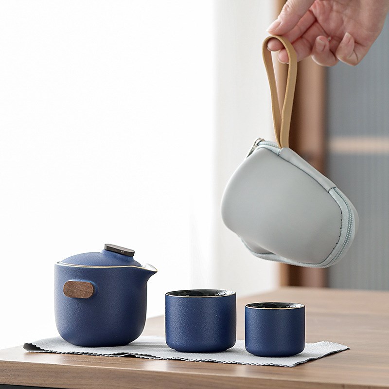 速发便携式快客杯企业商务礼品旅行茶具一壶二杯公司活动伴手礼lo