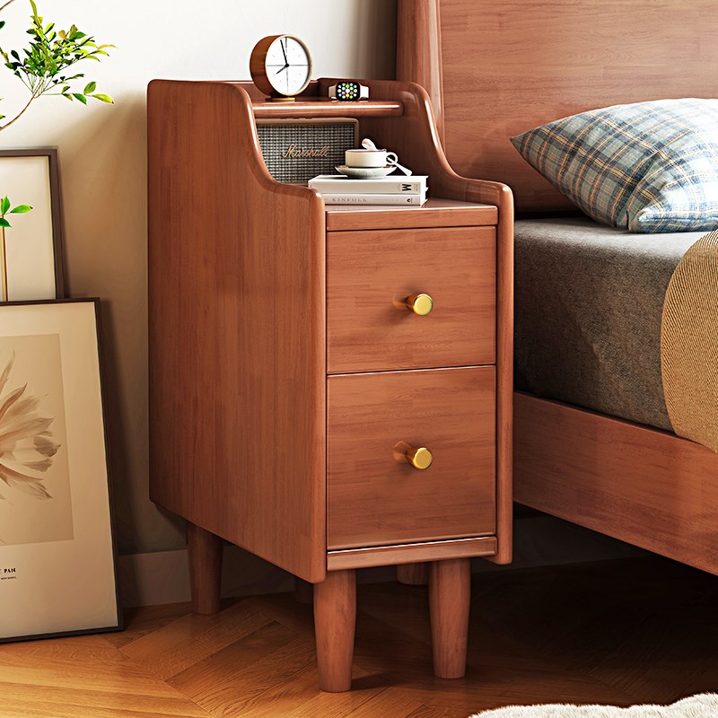 速发实分床头柜迷你物户型极窄卧室床边超窄20公木窄边夹缝置小架