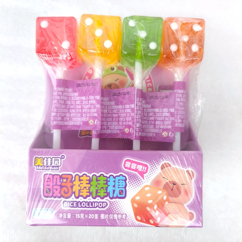 美佳园骰子棒棒糖正方形水果味糖