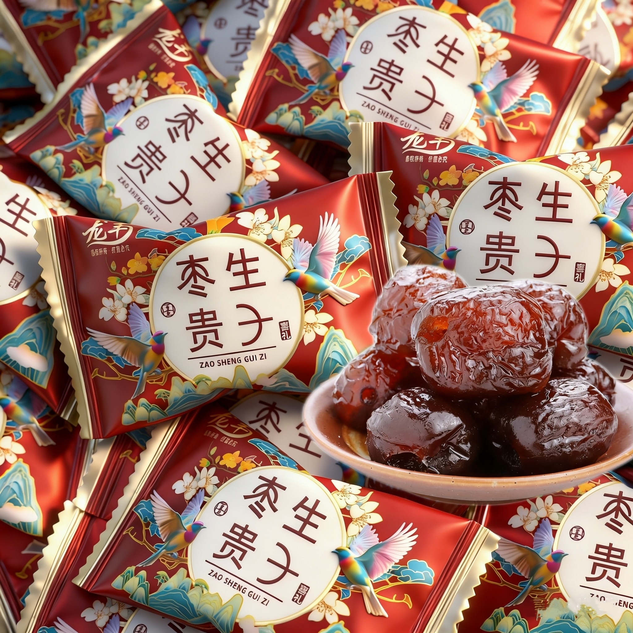 喜枣糖喜庆包装阿胶蜜枣早生贵子散装批发蜜饯金丝枣结婚喜糖枣子