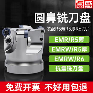 EMR数控铣刀盘高精度抗震50R5 100开粗面铣刀盘 63R6圆鼻铣刀盘80