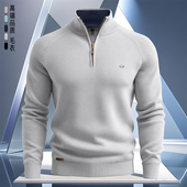 欧码 跨境针织毛衣长袖 半拉链立领秋冬新款 男士 百搭休闲潮流卫衣衫