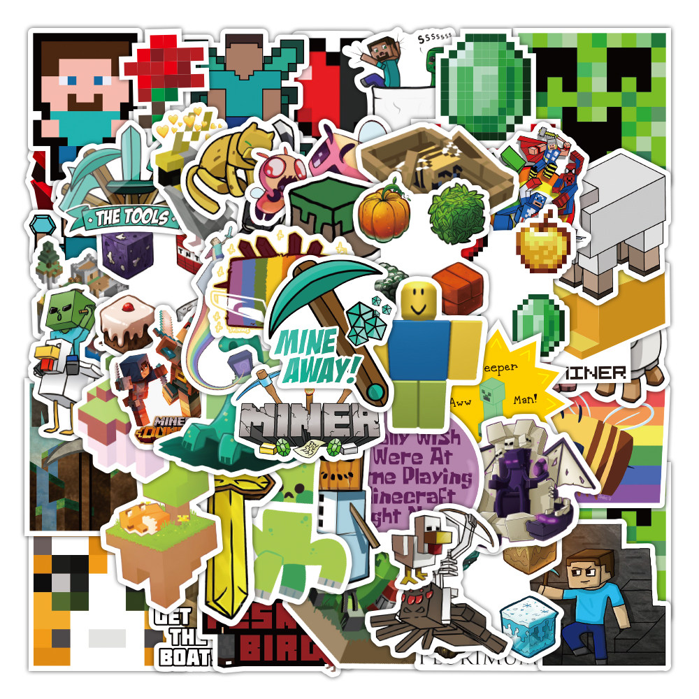 430张我的世界贴纸热门3D沙盒游戏周边MC像素头像桌面防水贴纸