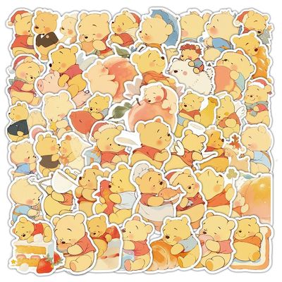 180张维尼噗噗儿童贴纸创意图涂鸦行李箱桌面手账素材杯子贴纸