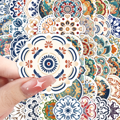 敦煌纹样贴纸国潮中国风贴花