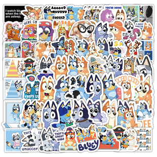 200张卡通可爱布鲁伊贴纸周边爆款手机装饰行李箱儿童DIY防水贴画