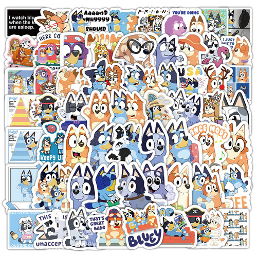 465张布鲁伊贴纸儿童卡通动画片周边笔记本水杯装饰防水环保贴画