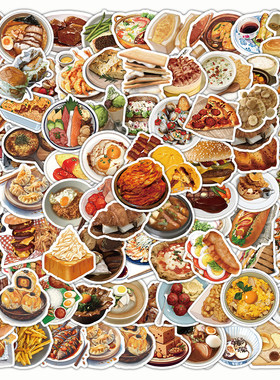 写实食物涂鸦迷你小贴纸