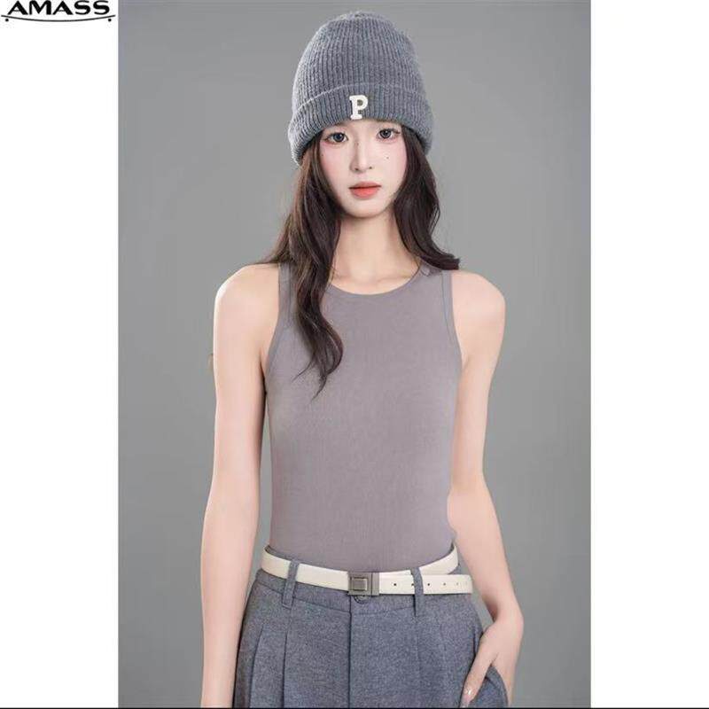 【官方正品】AMASS/阿玛施新款宽肩带无袖针织弹力背心女5399688