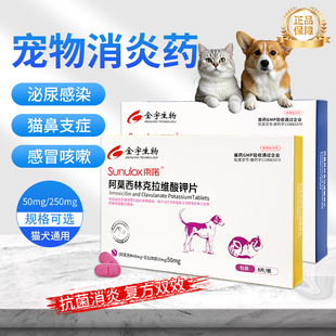 束喏消炎片猫狗打喷嚏猫鼻支感冒猫咪消炎药阿莫西林多西环素片猫