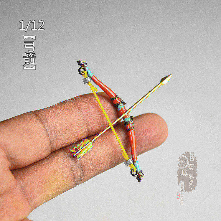 1/12微缩冷兵器合金小号弓箭迷你黄昏之弓6寸兵人武器模型玩具