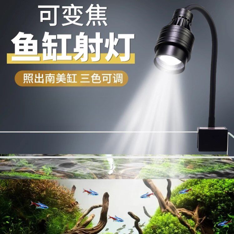 2025新款鱼缸灯变焦灯南美射灯原生缸水族观赏灯智能led防水草灯