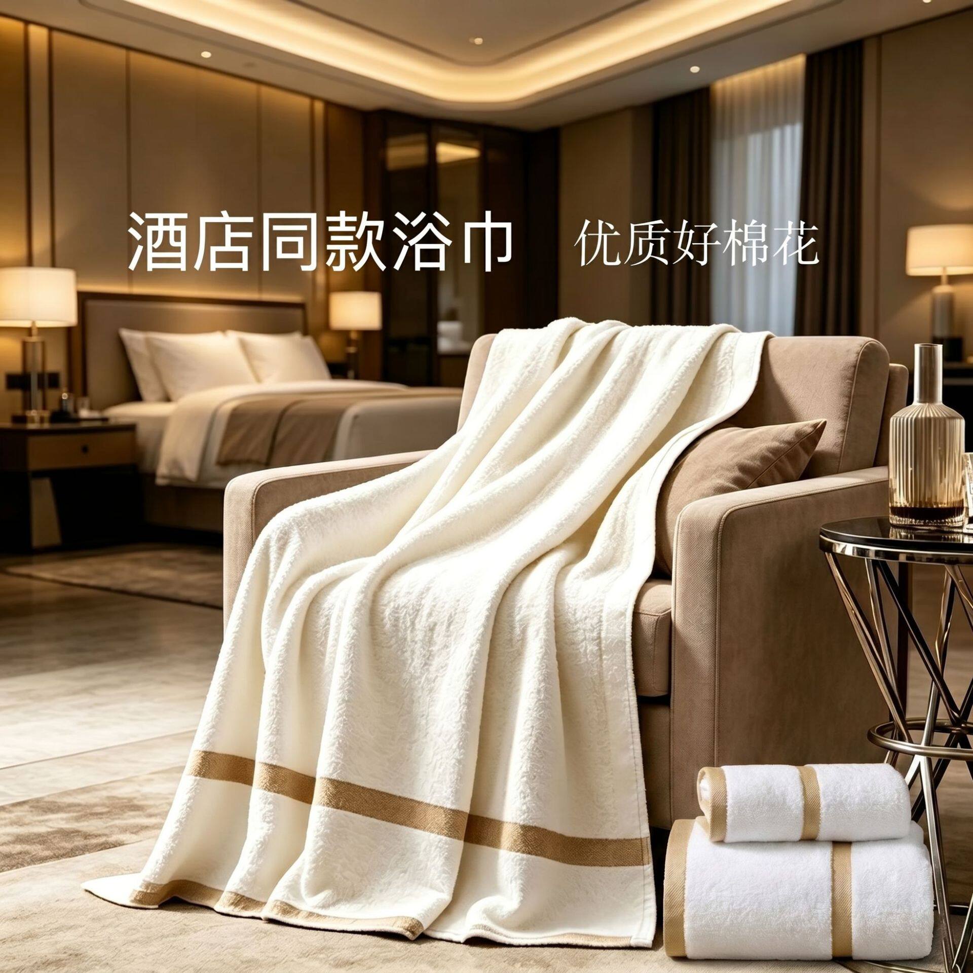 酒店毛巾纯棉浴巾白毛巾加厚高端民宿公寓酒店温泉会所绣logo
